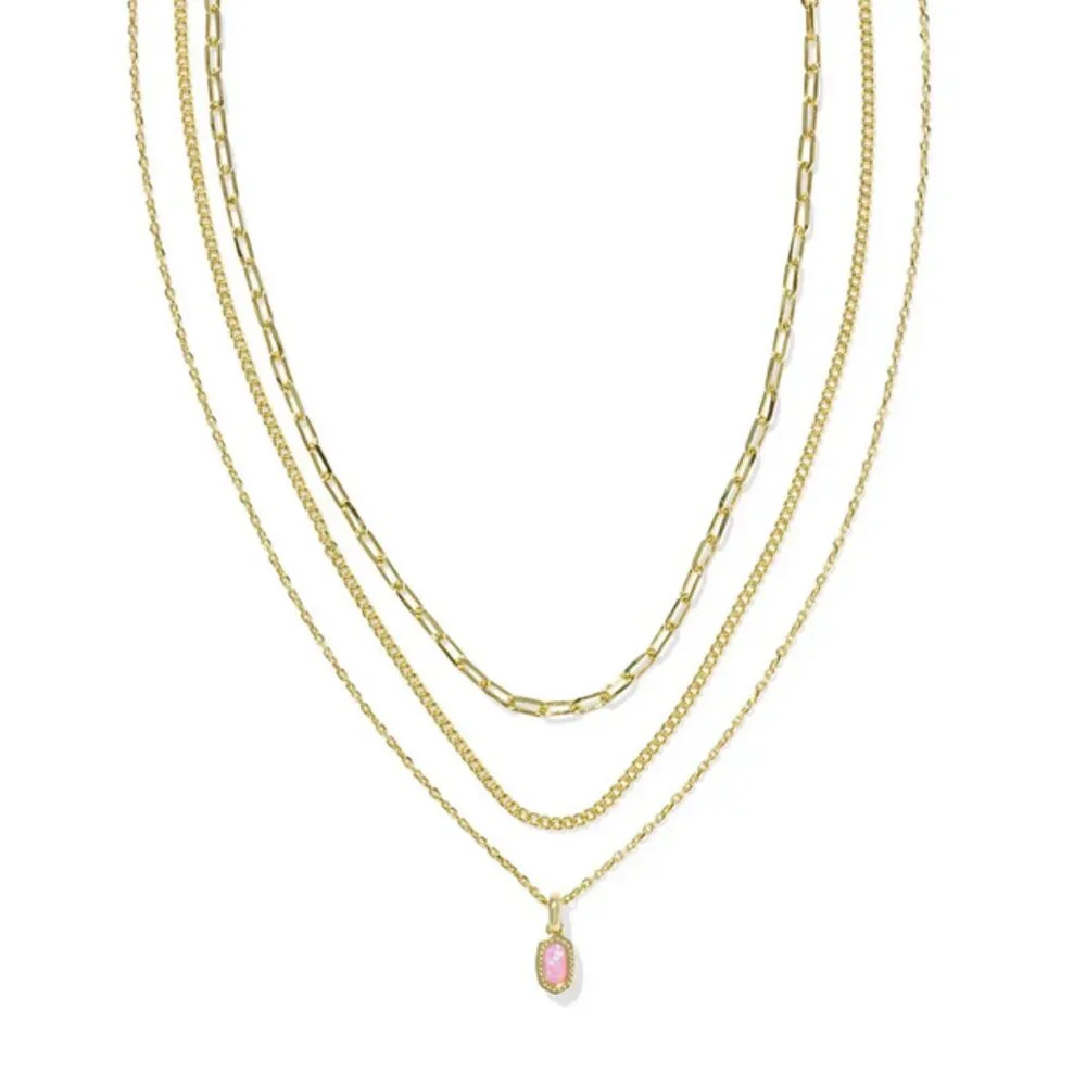 Mini Elisa Gold Triple* Strand Necklace - Picture 4 of 6